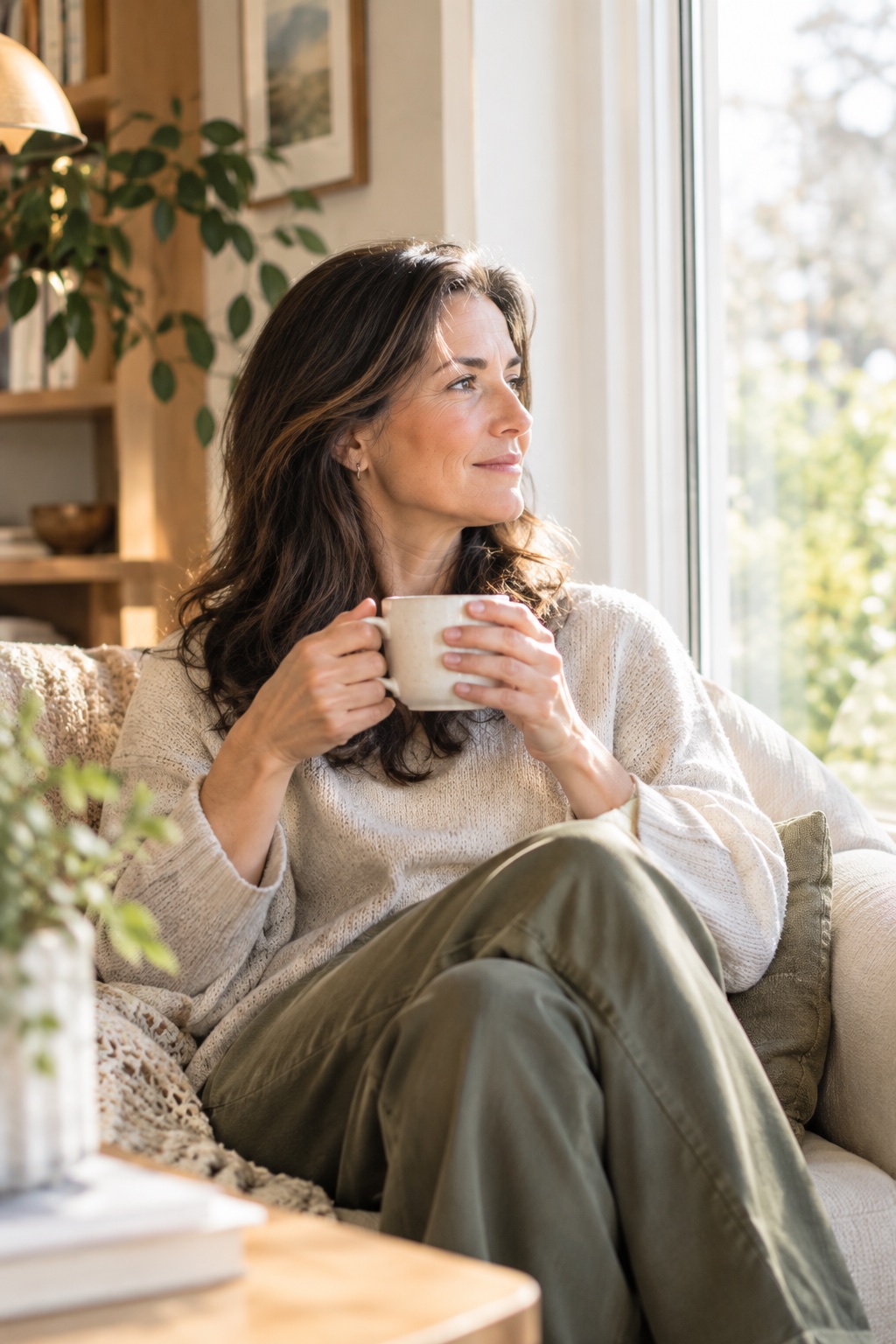 A woman in the Bay Area feeling clear-headed and balanced after hormone health care